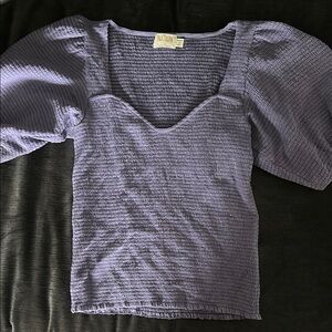 Adorable Nation LTD Purple Puff sleeve Women's Top